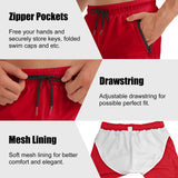 1 x RAW Customer Returns TMEOG swim shorts for men, swim shorts short swim trunks men swimming trunks boxer swim pants water sports shorts quick-drying swim shorts with zipper light red  - RRP €18.99