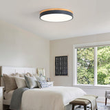 1 x RAW Customer Returns Qamra Modern LED Ceiling Light Wood, Round Ceiling Lamp, 3000K-6500K Ceiling Lights Dimmable with Remote Control, Living Room Lamp, Bedroom Lamp, Lamp Ceiling Lamps, for Kitchen Grey 40cm  - RRP €80.66