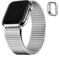 1 x RAW Customer Returns Fullmosa Compatible with Apple Watch SE Strap 40mm 41mm 38mm Women Men, Metal Milanese Magnetic Watch Replacement Bands for iWatch SE Series 9 8 7 6 5 4 3 2 1, 38mm 40mm 41mm Silver - RRP €28.99