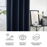 1 x RAW Customer Returns Deconovo Blackout Curtains with Cold Protection Curtain Opaque Cold Protection Curtain Opaque, 240 x 135 cm Height x Width , Dark Blue, Set of 2 - RRP €41.95