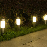 1 x RAW Customer Returns Heinstian Warm White Solar Lamps for Outdoors Stainless Steel Solar Lights Garden with On Off SwitchIP65 Waterproof LED Garden Lights for Patio, Lawn, Garden, Paths, Floor 4 Pack  - RRP €35.4