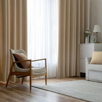 1 x RAW Customer Returns MIULEE Indoor Blackout Curtains 2 Pieces, Modern Beige Curtain for Living Room, Window Blackout Curtain Bedroom Living Room, Indoor Thermal Insulated Curtains with Rings, 2x 140x245 CM - RRP €38.99