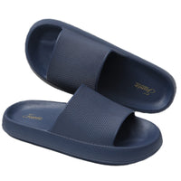 1 x RAW Customer Returns JOMIX Summer Slippers Men Thick Sole Sandals Solid Color Slides Comfortable Flip Flops Bath Slippers Sea Pool Beach Swimming Indoor Outdoor Navy, 43 EU  - RRP €60.0