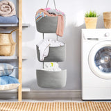 1 x RAW Customer Returns DYOUen Versatile Hanging Organizer Made of Woven Cotton Rope for Bathroom, Kids Room and Bedroom Gray  - RRP €20.99