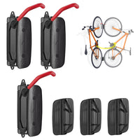 1 x RAW Customer Returns Mimoke Swivel Bicycle Wall Mount Vertical Bike Stand - Bike Wall Mount for Garage - MTB Road Bike Red 3Pack  - RRP €71.8