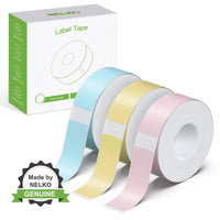 1 x RAW Customer Returns NELKO Original P21 Label Tape, Adapted Label Printing Paper, 12 x 40mm, Laminated Standard Replacement for Office, Multipurpose, P21, 180 Tapes Roll, 3 Rolls, Blue Yellow Pink - RRP €14.99