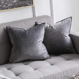 1 x RAW Customer Returns MIULEE Set of 2 Velvet Cushion Covers Flange Cushion Cover Decorative Sofa Cushions Decorative Cushions Wrapped Edge Cushion Covers Decorative Cushion Cover for Sofa Living Room Bedroom 60 x 60 cm Light Gray - RRP €21.06