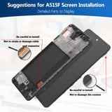 1 x RAW Customer Returns TGHongKy Display for AMOLED Samsung Galaxy A51 Screen Replacement Galaxy A51 A515F LCD Replacement Sensor Glass Touch Screen Digitizer Panel Assembly with Repair Tools - Black with Frame  - RRP €41.5