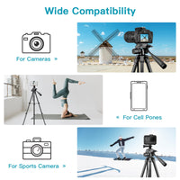 1 x RAW Customer Returns Victiv New Camera Cell Phone Tripod, 172cm Portable Camera Tripod, Aluminum Tripod with Removable 3-Way Head for DSLR Canon Nikon Sony Action Camera, Photo Tripod for iPhone Smartphone - RRP €32.99