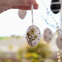 1 x Brand New Valery Madelyn Hanging Easter Eggs for Easter Decoration, 5 cm, Modern, Plastic, Easter Decoration, Black, Gold, White, Spring Decorations, Easter Gifts, 18 Pack - RRP €19.2