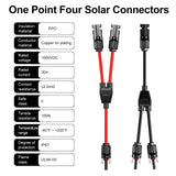 1 x RAW Customer Returns PowMr 2 Pairs 6mm Solar Y Cable 2 MMF FF Solar Panel Cables for Parallel Photovoltaic Connection Solar Cable 2 Red 2 Black Wrench  - RRP €25.2