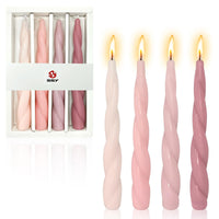 1 x Brand New Gedengni Candlestick Spiral Taper Candles 7.5 Inch Spiral Candlestick 4 Pieces Unscented Candles Colored Candle Sticks Twisted Dinner Candles for Home Decor Holiday Weddings Gradient Powder - RRP €29.15