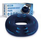 1 x RAW Customer Returns HOMCA Seat Cushion Hemorrhoids Orthopedic Donut Cushion Made of Memory Foam, Ergonomic Coccyx Cushion for Wheelchairs, Cars and Office Chairs, Increases Seat Comfort, 45x40x9cm, Blue - RRP €34.36