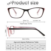 1 x Brand New TISHUI Cat Eye Shape Reading Glasses for Women,Fashion Glasses for Women and Men - RRP €19.62