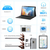 1 x RAW Customer Returns XGODY Tablet 10 inch Android 12 Tablet with Keyboard 2.4G 5G WiFi 4-Core 2.0 GHz 10GB RAM 256GB ROM TF 1TB 1366x768 5 8MP camera 7000mAh Bluetooth 5.0, Tablet PC Blue - RRP €110.92