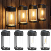 1 x RAW Customer Returns Woolmug Solar Lamps for Outdoors 4 Pack Warm White Solar Wall Light Outdoor Solar Lights Garden Solar LED Solar Lamp Solar Lights Outdoor Light Lighting for Fence Wall Balcony Garage Veranda Balcony - RRP €29.99