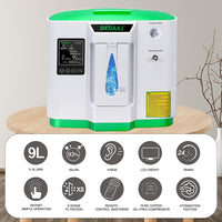 1 x RAW Customer Returns DEDAKJ Oxygen Concentrator, Oxygen Device for Home, 2-9 L min Flow Adjustable, 30 -90 High Purity with Atomization Oxygen Machine, With Remote Control, Home DE-2AW  - RRP €332.76