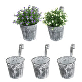 1 x RAW Customer Returns JNCH 5 PCS Balcony Hanging Pots for Plants Flowers Hanging Pot Herbs Metal Balcony Pot Balcony Plant Pot Hanging Flower Pot with Hook Window - RRP €18.58