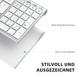 1 x RAW Customer Returns iClever wireless keyboard, BK10 Bluetooth keyboard Mac with 3 Bluetooth channels, ultraslim rechargeable QWERTZ German keyboard, wireless keyboard for iOS, Android, Windows, white - RRP €26.11