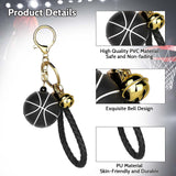 2 x Brand New KALIONE Basketball Keychain, Novelty Sports Ball Keychain with Golden Bells for Sports Fan, Gift Black Gold  - RRP €55.2