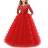 1 x RAW Customer Returns TTYAOVO Girls Pageant Ball Gowns Children Embroidered Wedding Dress Size 170 13-14 Years 378 Red - RRP €36.98