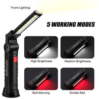 1 x RAW Customer Returns m MU 4 Pieces Rechargeable LED Flashlight, Bright Work Lamp, USB Rechargeable Inspection Lamps, Portable Lamp with Magnetic Base and Hanging Hook, 5 Modes for Emergency Car Repair - RRP €31.99