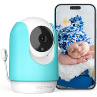 1 x RAW Customer Returns SV3C 2K Baby Monitor with Camera, Temperature Monitoring, Baby Monitor 2.4GHz WiFi Pet Camera, Crying, Sound and Motion Detection, Two-Way Audio Night Vision Compatible with Alexa - RRP €29.03