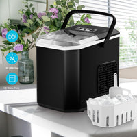 1 x RAW Customer Returns Ice Cube Machine Mini Portable,Compact Ice Cube Maker Machine Countertop,6-Minute Quick Ice Machine,Self-Cleaning Ice Maker for Home,Black - RRP €99.99