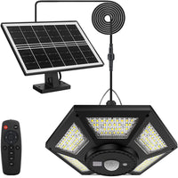 1 x RAW Customer Returns yowin solar lamps for indoor outdoor, 180 LED solar hanging lamps 5 modes 1000LM hanging solar lamps with remote control, IP65 waterproof solar pendant light for garden balcony gazebo garage - white - RRP €37.3