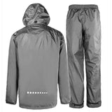 1 x RAW Customer Returns SwissWell Men s Rain Suit Long Sleeve Snowsuit Waterproof Windproof Hooded Raincoat Suit Windbreaker Rainwear Made of Polyester Rain Jacket Rain Pants Gray XXL - RRP €65.99