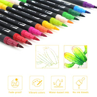 1 x RAW Customer Returns Artecho Dual Brush Pen Set 24 Colors, Felt Tip Pens Thick and Thin, Brush Pen Set, Pens for Bullet Journal, Calligraphy, Manga, Coloring Books and Handlettering - RRP €8.99