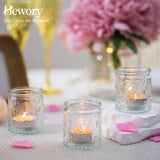 6 x Brand New Hewory tealight holder glass candle holder lantern 12 tealight glasses glass cylinder for candles, vintage candle holder glass votive candle holder candle glasses for wedding table decoration living room Christmas - RRP €161.88