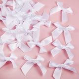 1 x RAW Customer Returns 24 Pieces Satin Ribbon Bows Self-Adhesive for DIY Crafts Wedding Christmas Valentine s Day Decoration Card Making Embellishments, 5 cm Wide White  - RRP €6.99