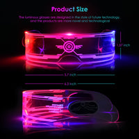 3 x RAW Customer Returns Oziral Cyberpunk LED glasses for party, LED glowing glasses, festive cool neon glasses, fast glasses rave, 7 colors 4 modes LED party glasses for party Halloween carnival bar music festival - RRP €42.33