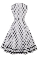 1 x RAW Customer Returns AXOE Women s 60s Polka Dot Retro Vintage Rockabilly Dresses Evening Dresses Elegant for Wedding White Size 42, XL - RRP €38.24