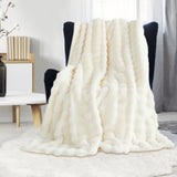 1 x RAW Customer Returns Luxurious Plush Cuddly Blanket Fluffy Blanket - Super Soft Fluffy Blanket for Sofas, Lightweight Blanket Cuddly Faux Fur Throw Blanket Warm Cuddly Blanket for Couch Bed Sofa W160 x L200CM, White  - RRP €65.5