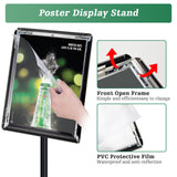 1 x RAW Customer Returns Mutualsign information stand A4 aluminum poster stand height adjustable poster stand information stand presentation stand advertising stand. Black  - RRP €51.99