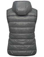 1 x RAW Customer Returns Mapamyumco Women s Down Vest Lightweight Waterproof Casual Outdoor Jacket with Hood Sleeveless Down Jacket Gray L - RRP €40.33