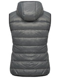 1 x RAW Customer Returns Mapamyumco Women s Down Vest Lightweight Waterproof Casual Outdoor Jacket with Hood Sleeveless Down Jacket Gray L - RRP €40.33