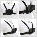 1 x RAW Customer Returns Bewinner mobile phone selfie chest holder, adjustable mobile phone clip holder, webbing strap, selfie chest holder, belt adapter, compatible with most smartphones - RRP €12.0