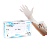 1 x RAW Customer Returns Viawant Tailored Nitrile Disposable Gloves Pack of 100 in L White Disposable gloves for medicine, food, household and much more. Nitrile gloves powder-free latex-free - RRP €9.06