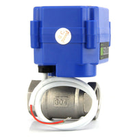 1 x RAW Customer Returns US Solid 1 2 Motorized Ball Valve Stainless Steel Solenoid Valve, 9-24V AC DC, 2 Wires, Automatic Return Normally Open - RRP €50.56