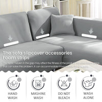 1 x RAW Customer Returns Mingfuxin Sofa Slipcovers, Elastic Stretch Sofa Covers Throws, Sectional Sofa Covers Corner Sofa Slipcover Furniture Protector with 2 Pieces Pillowcase for 3 Seater 3 Seater L-shaped Sofa - RRP €58.99