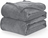 1 x RAW Customer Returns WAVVE Flannel Fleece Blanket Throw 260gsm - 220x240cm, Grey - Pled Sofa Blanket Shaggy King Size Bed 240x220 - Warm and Soft Microfiber Sofa Cover - RRP €26.9