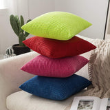 4 x Brand New MIULEE Set of 2 Cushion Covers Corduroy Decorative Pillow Case Sofa Cushion Decorative Couch Cushion Pillow Cover Soft for Living Room Bedroom 45 x 45 cm, 18 x 18 Inch Delicate Green - RRP €83.96