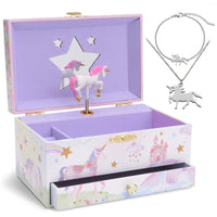 1 x RAW Customer Returns Jewelkeeper Jewelry Storage, Glitter Rainbow Unicorn Music Box Jewelry Set for Little Girls - 3 Unicorn Gifts for Kids Girls - Pink - RRP €32.99