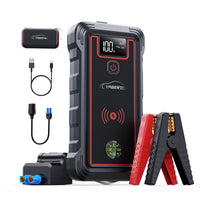 1 x RAW Customer Returns YABER jump starter power bank 3500A peak current 23800mAh car jump starter with 10W wireless charger for all petrol engines 8.0L diesel engines , jump starter with LED flashlight 4 modes , LCD screen - RRP €85.7