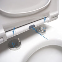 1 x RAW Customer Returns COMPATIBLE TOILET LID SOFT CLOSE ANTIBACTERIAL ADJUSTABLE AND REMOVABLE CUSHIONED HINGE EASY INSTALLATION AND QUICK RELEASE FORMA DU TOILET SEAT QUALITY MATERIAL 44x36x5cm - RRP €65.45