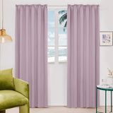 1 x RAW Customer Returns Deconovo opaque curtain with ruffle tape, noise protection, cold protection, 260 x 140 cm height x width , light pink, set of 2 - RRP €44.49