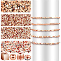 1 x RAW Customer Returns 3240pcs rose gold beads for bracelets, 4mm metal beads, square round crystal rhinestone spacer beads, beads for threading adults for jewelry making, DIY necklace - RRP €14.99